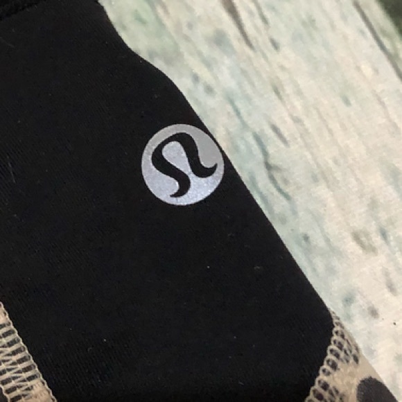 Lululemon 4 pace rival crop ace grain spot leggings brown black active yoga - Picture 5 of 10